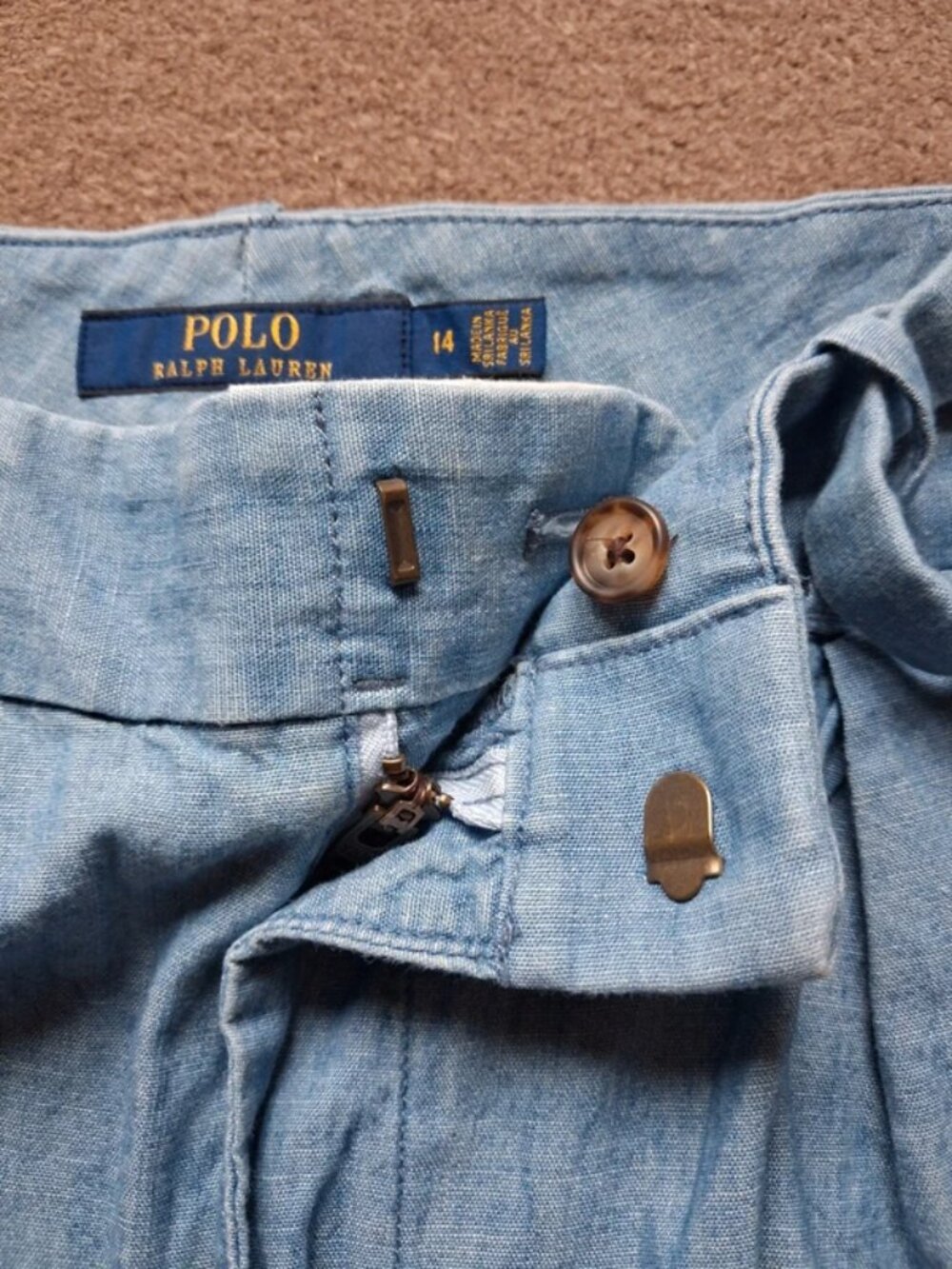 Polo Ralph Lauren Belted Chambray/Linen Shorts - Picture 4 of 5